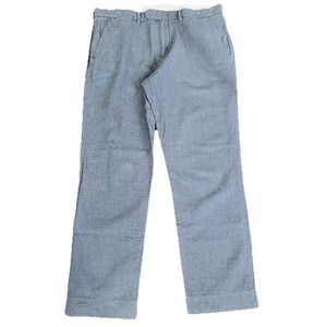 J Crew Bowery Pants Men’s 34x27 Slim Flat Front Linen Blend Grey